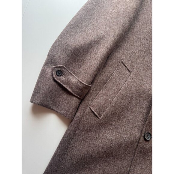 Vintage Men's SAMUELSOHN Taupe Brown 100% Wool Overcoat Coat Jacket, Size 38R - Picture 6 of 16